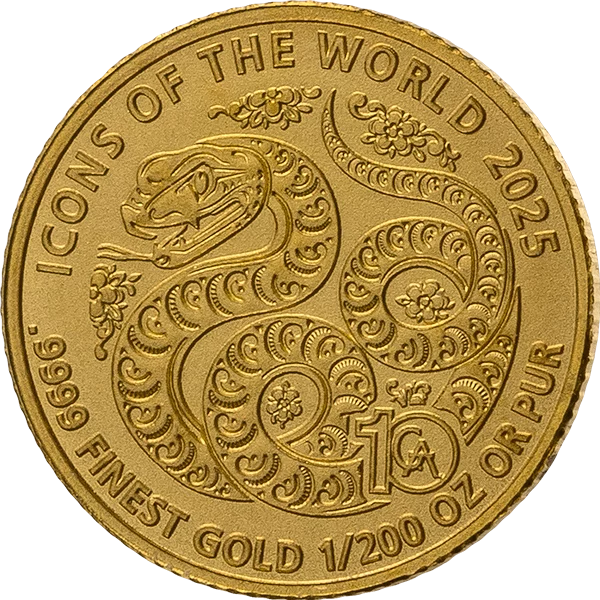 1/200 Unze Gold Ruanda Icons of the World - Jahr der Schlange 2025 1/200 Unze Gold Ruanda Icons of the World - Jahr der Schlange 2025
