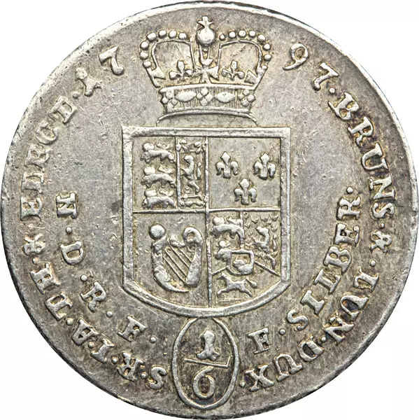 1/6 Taler Braunschweig-Calenberg-Hannover Kurfürst Georg III. 1792-1800