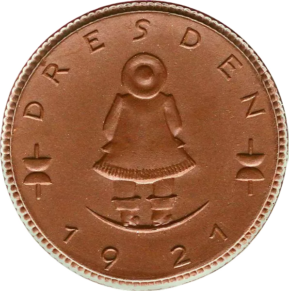 Porzellanmedaille Dresden auf die Gießerei Brüder Butter 1921