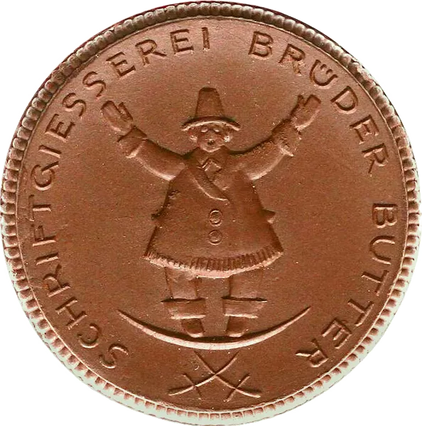 Porzellanmedaille Dresden auf die Gießerei Brüder Butter 1921