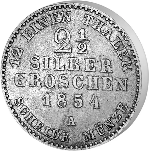 2 1/2 Silbergroschen Preußen König Friedrich Wilhelm IV. 1853-1860