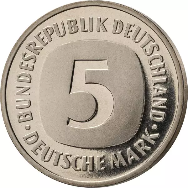 9 Werte BRD-Kursmünzen-Serie 1975 Polierte Platte