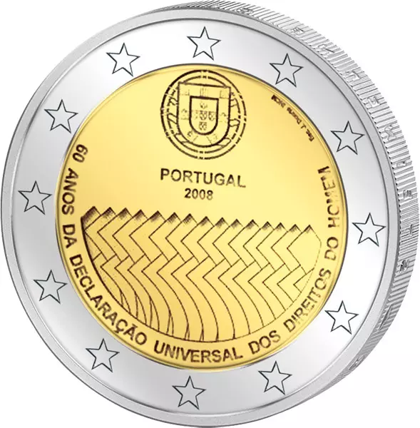 2 Euro Portugal 60 Jahre Menschenrechte 2008