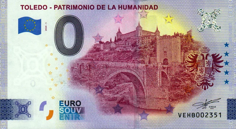 0-Euro-Banknote Spanien Toledo Patrimonio 2024