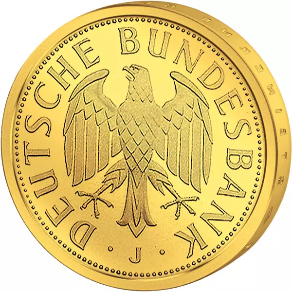 1 DM BRD Goldene Abschiedsmark 2001 Stempelglanz