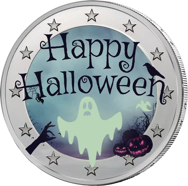 2-Euro-Künstlerausgabe Halloween Gespenst Glow-in-the-Dark