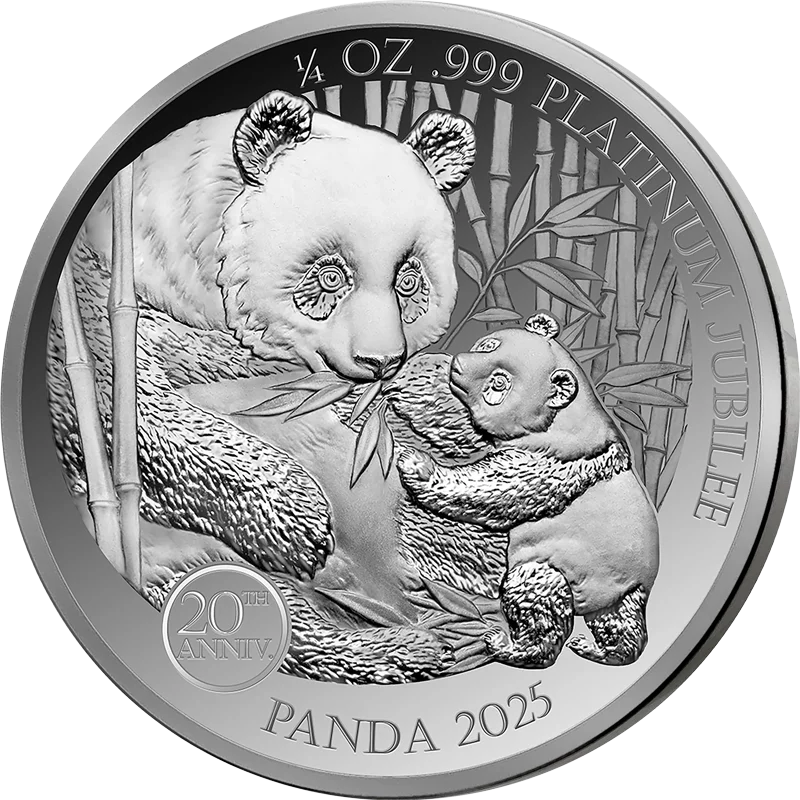 25 Dollars Liberia Platin Jubilee Panda 2025