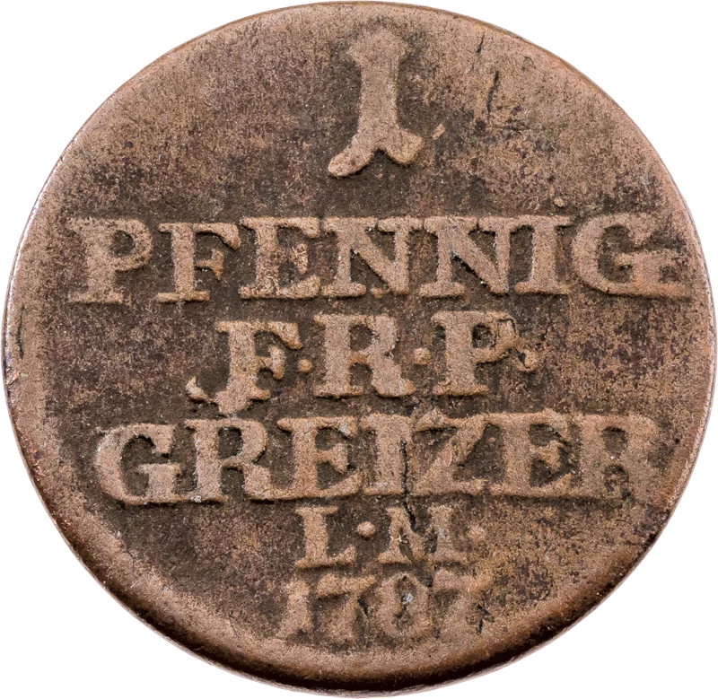 1 Pfennig Reuß Fürst Heinrich XI. 1787 und 1789