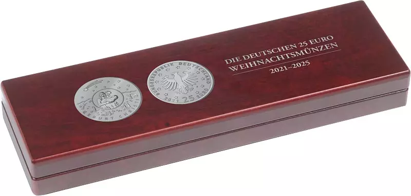 Münzetui für 5 x 25-Euro-Münzen Weihnachten 2021-2025