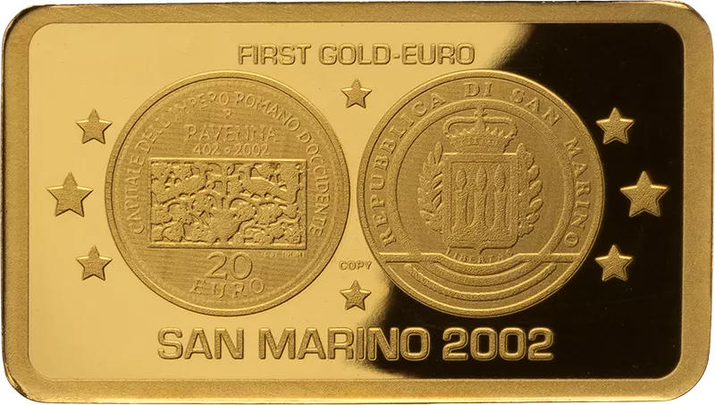 100 Francs Elfenbeinküste History of Gold Euros - San Marino 2024