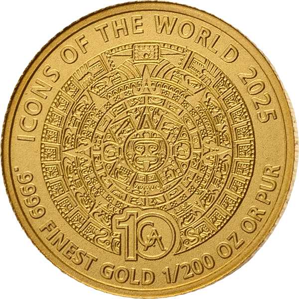 1/200 Unze Gold Ruanda Icons of the World - Aztekenkalender 2025 1/200 Unze Gold Ruanda Icons of the World - Aztekenkalender 2025