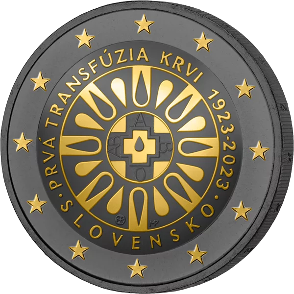 2 Euro Slowakei 100 Jahre Bluttransfusion 2023 Golden Enigma Edition