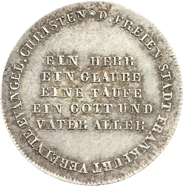 Silberdukat Frankfurt 300-jähriges Reformationsjubiläum 1817