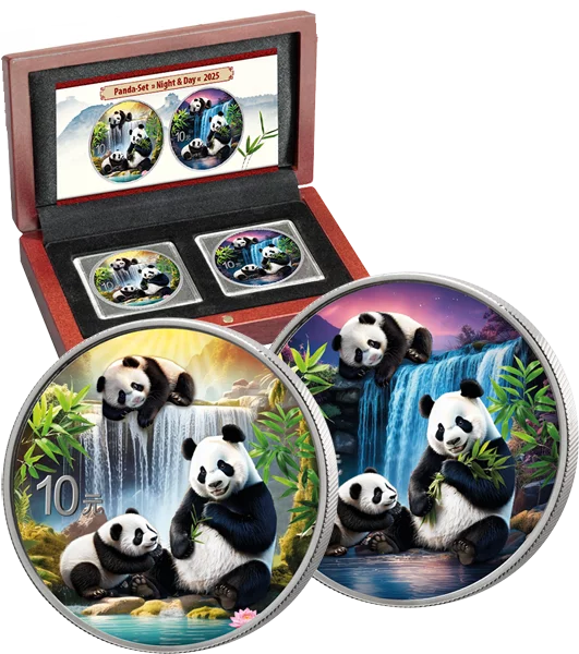 2 x 10 Yuan China Night & Day Panda 2025