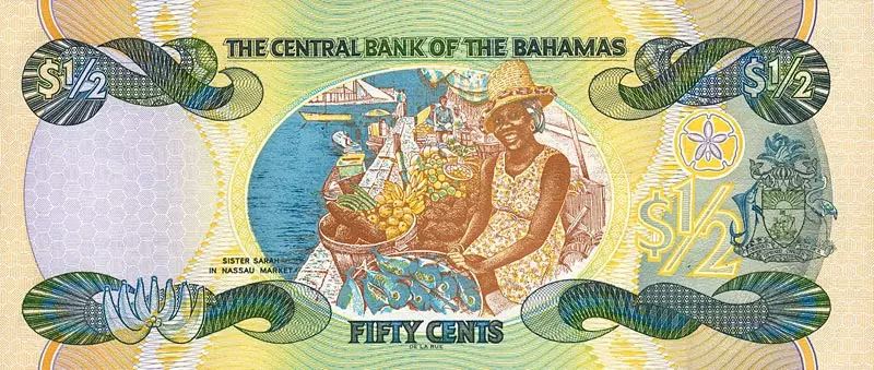 1/2 Dollar Bahamas Banknote Queen 2001