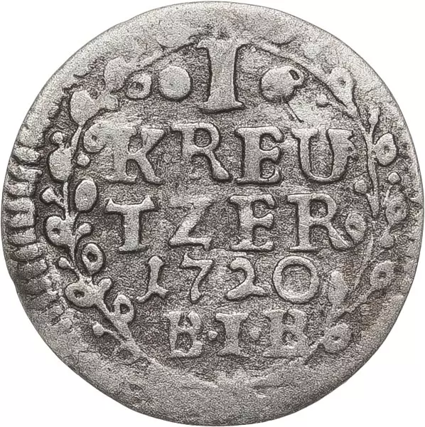 1 Kreuzer Hessen-Darmstadt Landgraf Ernst-Ludwig 1720-1733