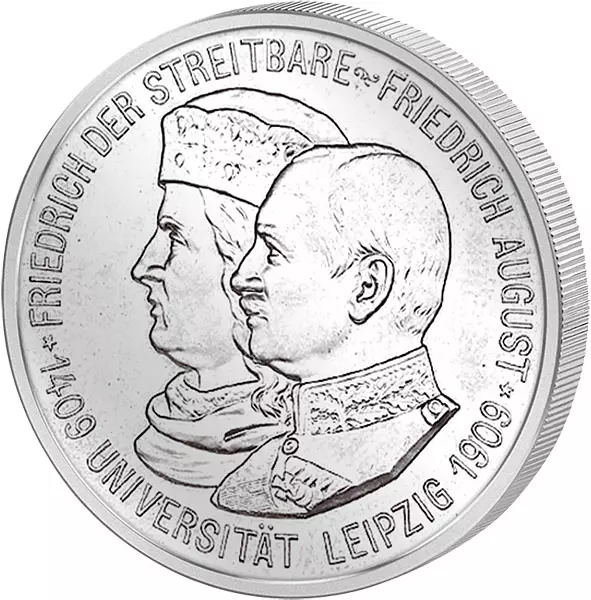 2 Mark Sachsen Universität Leipzig 1909 vorzüglich 2 Mark Sachsen Universität Leipzig 1909 vorzüglich