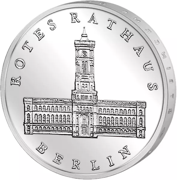 5 Mark DDR Rotes Rathaus Berlin 1987 Stempelglanz