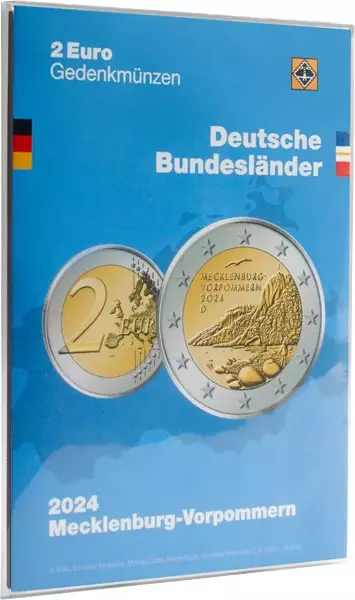 Sammelkarte für 2 Euro-Gedenkmünzen Mecklenburg-Vorpommern - Königsstuhl 2024