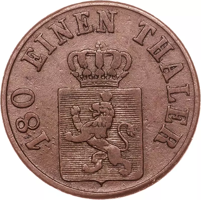2 Heller Hessen-Kassel Kurfürst Wilhelm II. und Friedrich Wilhelm 1843
