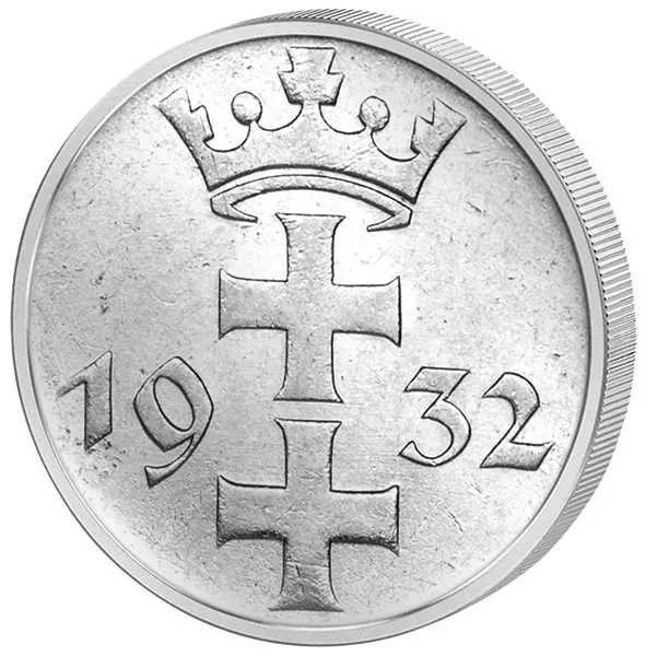 1 Gulden Freie Stadt Danzig Wappen von Danzig 1932 Sehr schön