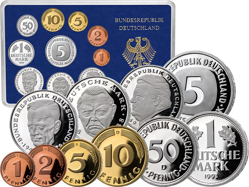 BRD-Kursmünzen-Serie 1993 Polierte Platte