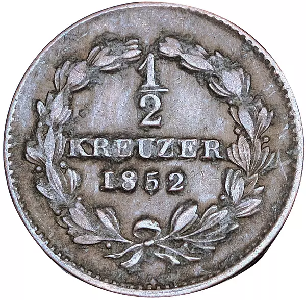1/2 Kreuzer Baden Großherzog Leopold 1842-1852