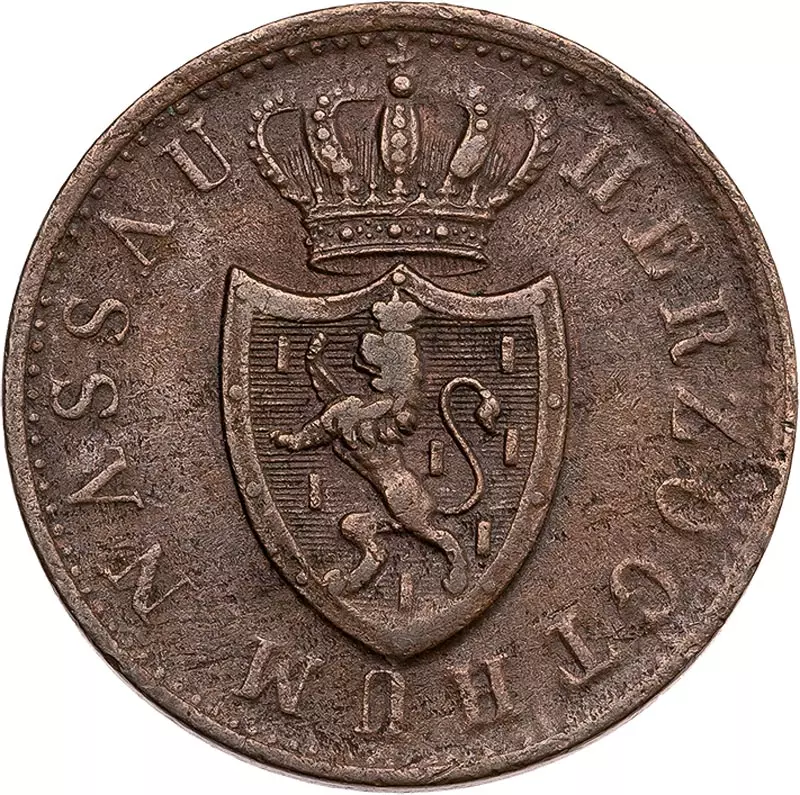 1 Kreuzer Nassau Herzog Adolf 1842-1856