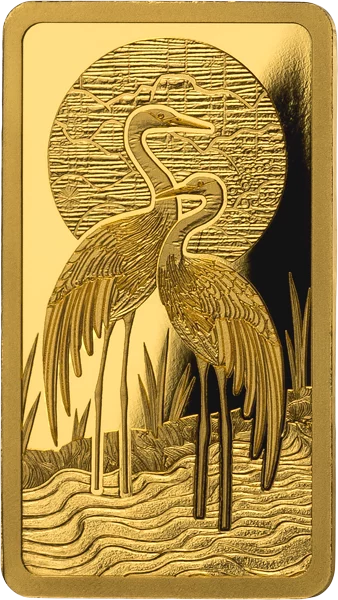 Goldbarren Japanische Glückskraniche
