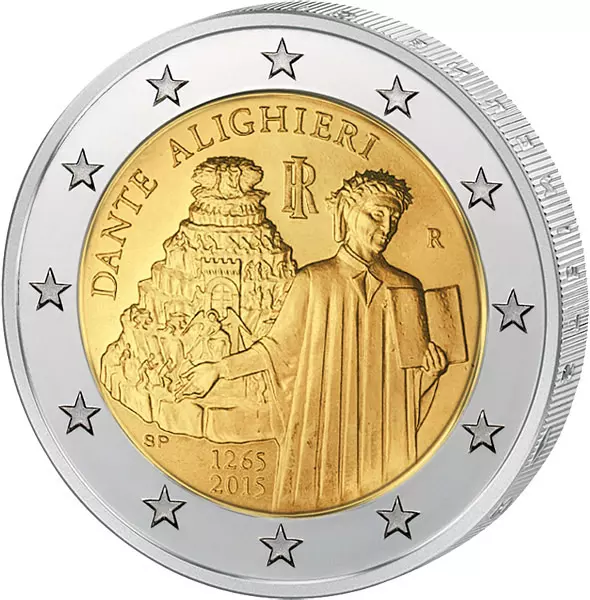 2 Euro Italien 750. Geburtstag Dante Alighieri 2015 2 Euro Italien 750. Geburtstag Dante Alighieri 2015