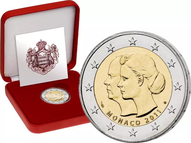 2 Euro Monaco Fürst Albert II. und Charlene Wittstock 2011
