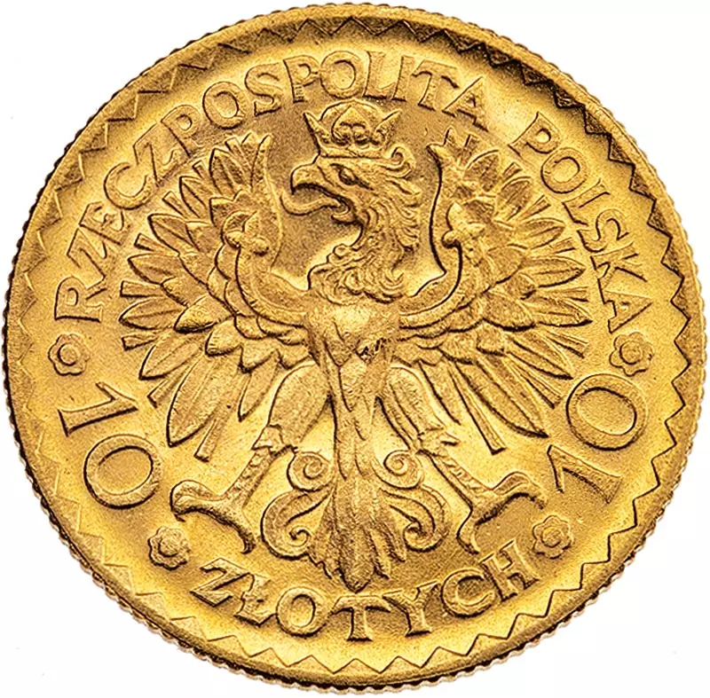 10 Zloty Polen 900-Jahrfeier der Gründung des Königreichs König Boleslaw I. 1925