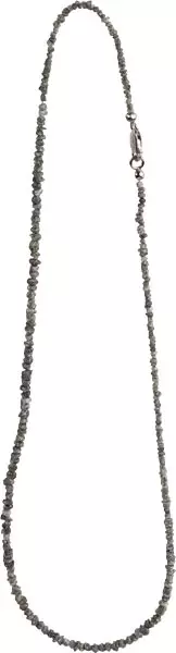 Collier Silber mit platinfarbenen Rohdiamanten