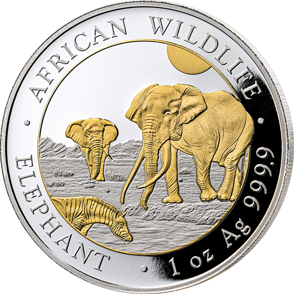 100 Schillings Somalia African Wildlife Elefant Shiny Gold Edition 2026