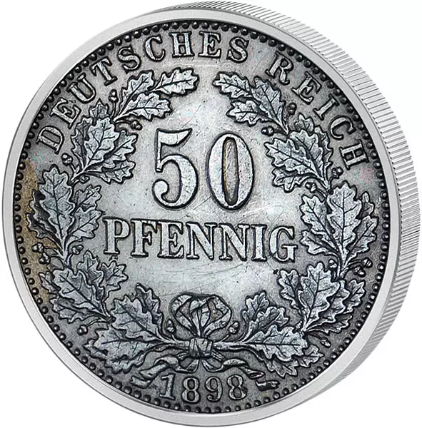 50 Pfennig Deutsches Kaiserreich - Großer Adler 1896-1903 sehr schön
