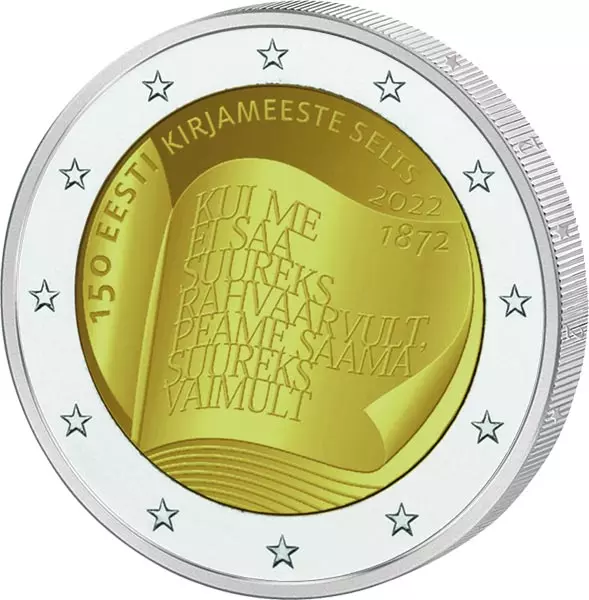 2 Euro Estland 150. Jahrestag der Gründung der estnischen Literatur-Gesellschaft 2022