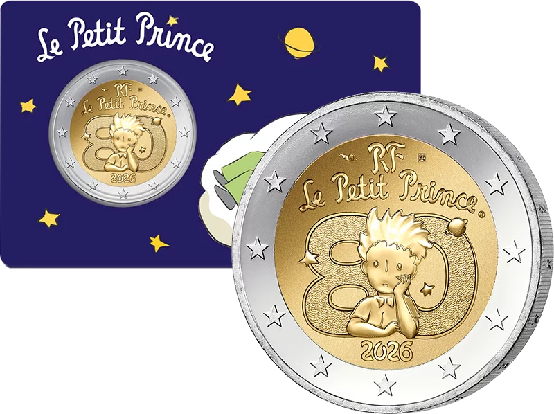 2 Euro Frankreich 80 Jahre der kleine Prinz - Wolke 2026 in Coin Card