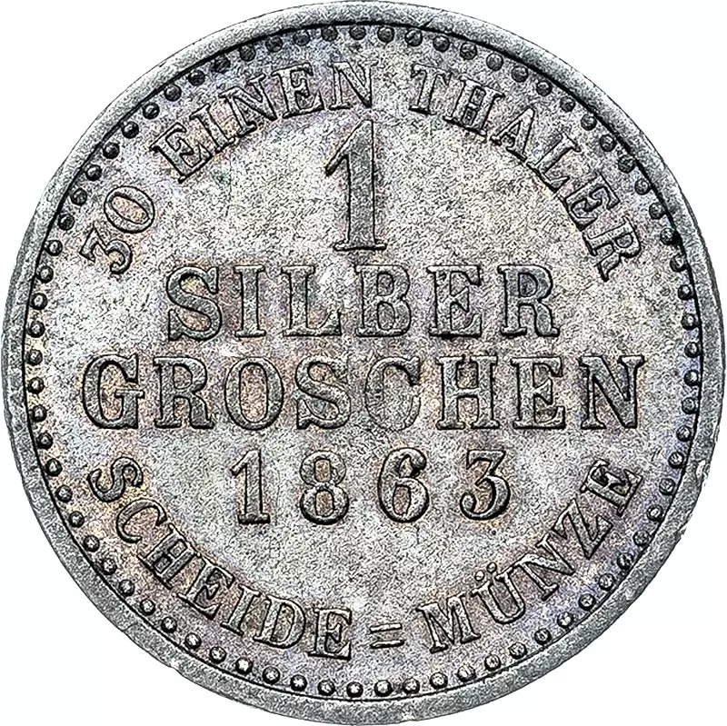 1 Silbergroschen Hessen-Kassel Kurfürst Friedrich Wilhelm I. 1851 - 1866