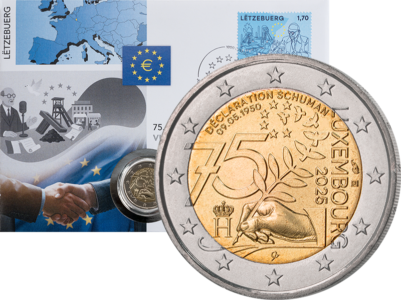 2 Euro Numisbrief Luxemburg Schuman-Erklärung 2025