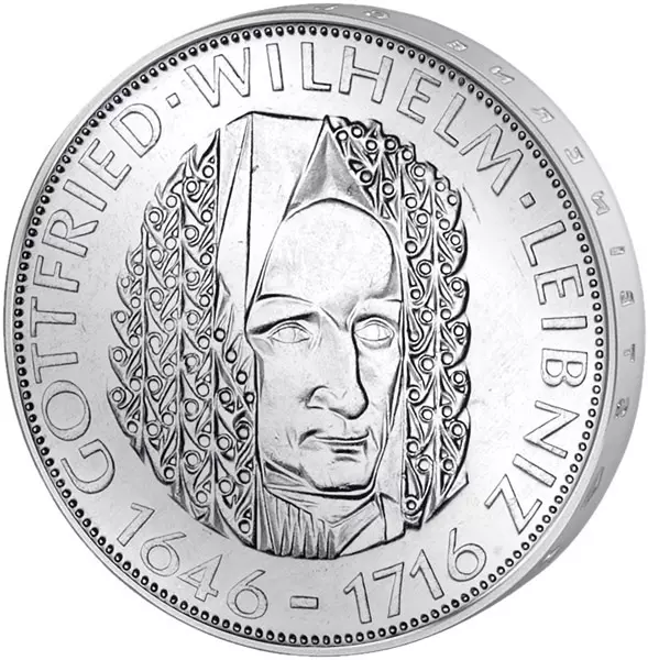 5 DM Münze BRD Gottfried Wilhelm Leibniz 1966 Stempelglanz