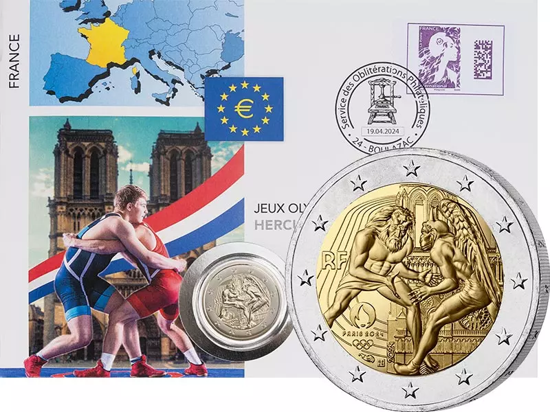 2 Euro Numisbrief Frankreich Olympische Sommerspiele 2024