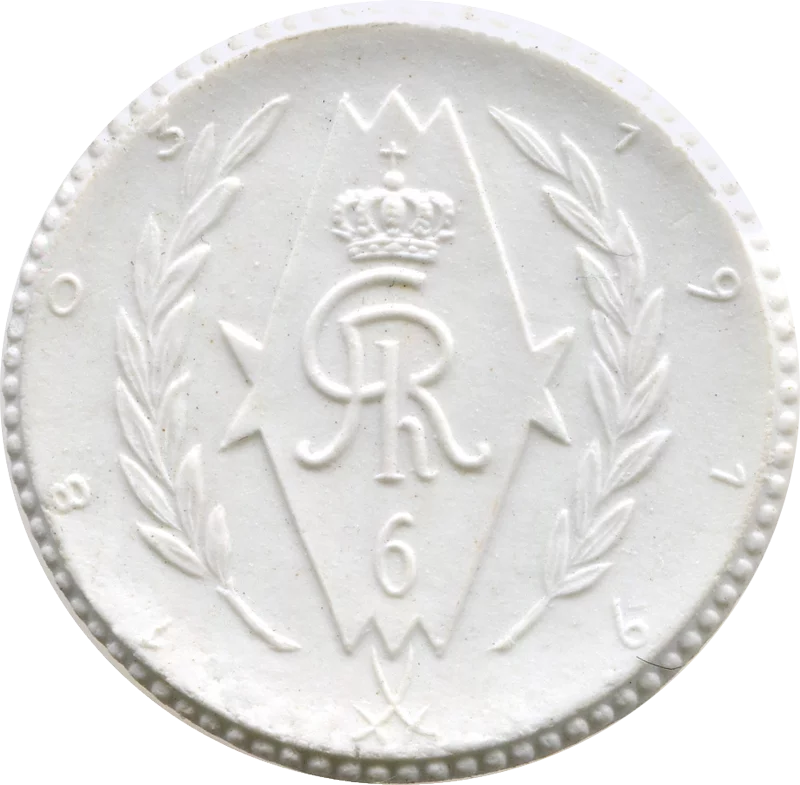 Porzellanmedaille Bayreuth auf das Ehrenmal des 6. Chevauleger-Regiments Prinz Albrecht von Preußen