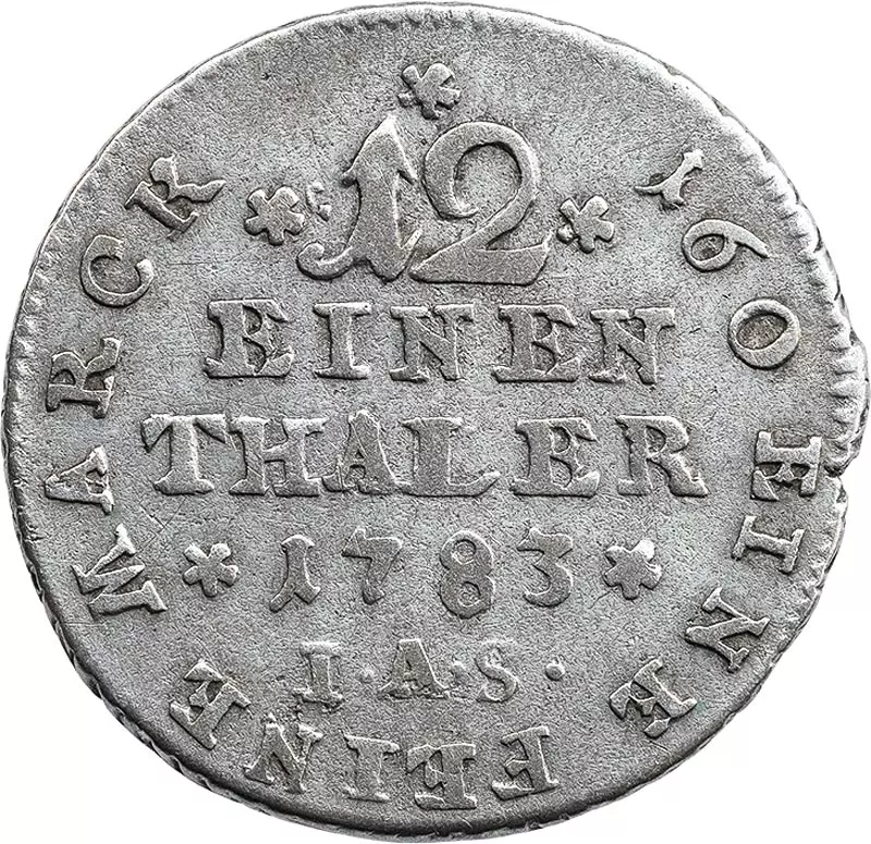 1/12 Taler Paderborn Bischof Friedrich Wilhelm von Westfalen 1783