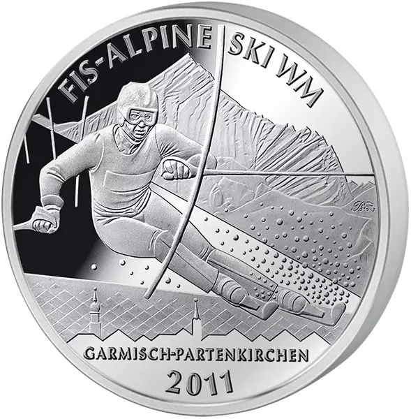 10 Euro BRD FIS Alpine Ski-WM 2011 2010 Polierte Platte 
