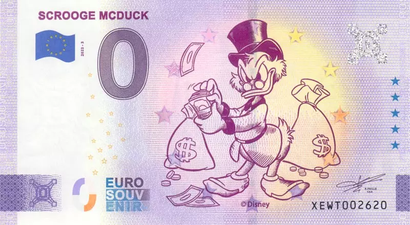 0 Euro Banknote 100 Jahre Disney - Scrooge McDuck 2023