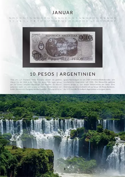 Banknotenkalender Weltkultur- und Naturerbe 2023