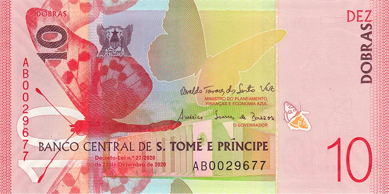 2er Set 5 + 10 Dobras Sao Tome and Prinicpe Banknoten 2020