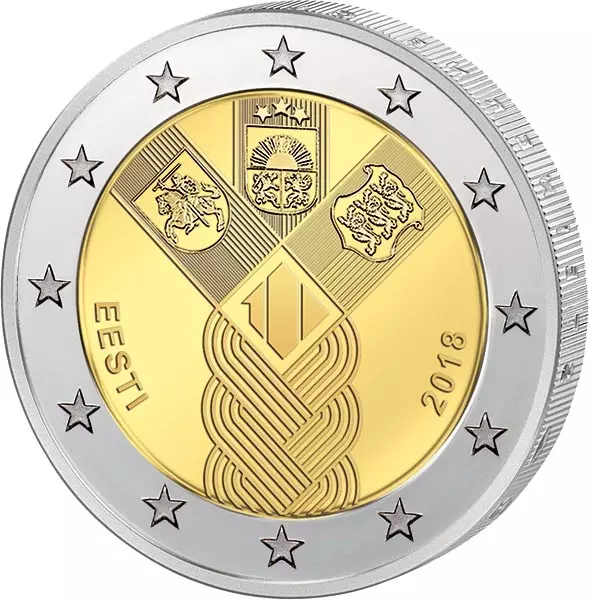 2 Euro Baltische Staaten Gemeinschaftsausgabe 100 Jahre Unabhängigkeit 2018
