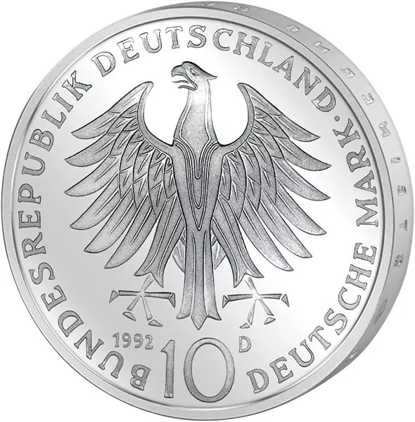 10 DM Münze BRD Pour le Merite 1992 Stempelglanz
