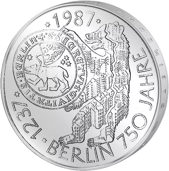 10 DM Münze BRD 750 Jahre Berlin 1987 Polierte Platte